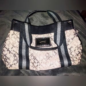 Tommy Hilfiger Iconic Black & Gray Shoulder Tote Bag